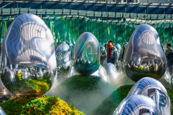 Digital art installation in Koto City, Tokyo